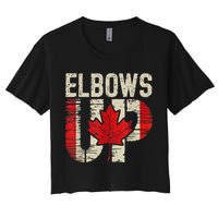 Elbows Up Canada Canadian Flag Retro Elbows Up Women's Crop Top Tee