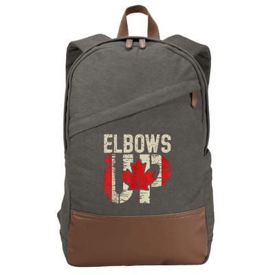 Elbows Up Canada Canadian Flag Retro Elbows Up Cotton Canvas Backpack