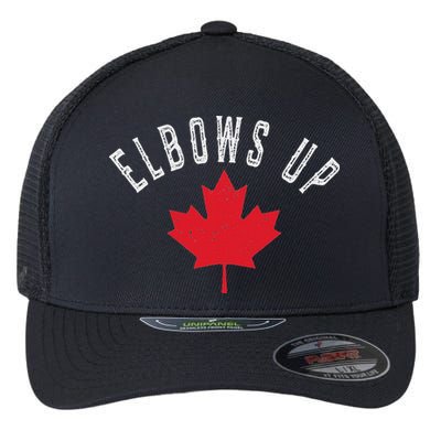 Elbows Up Canada True North Strong And Free Flexfit Unipanel Trucker Cap