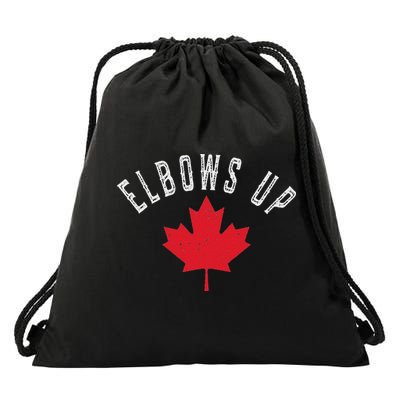 Elbows Up Canada True North Strong And Free Drawstring Bag
