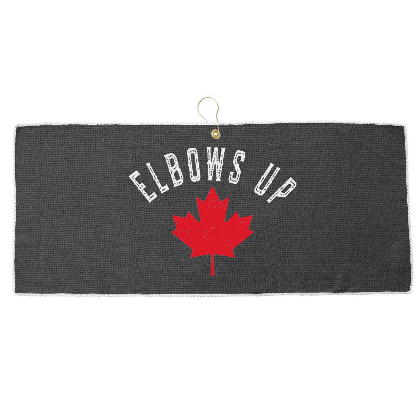 Elbows Up Canada True North Strong And Free Large Microfiber Waffle Golf Towel