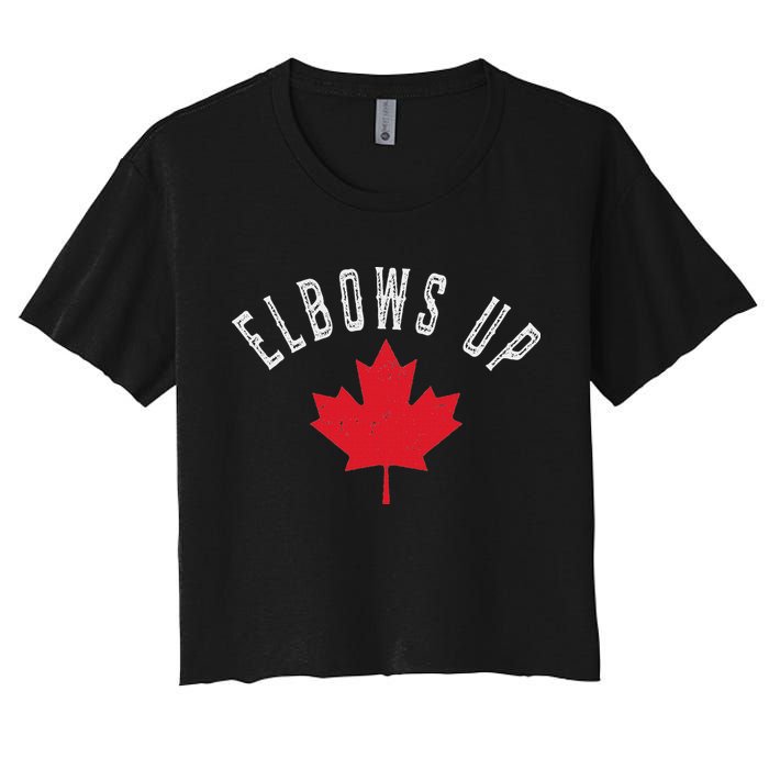 Elbows Up Canada True North Strong And Free Women's Crop Top Tee