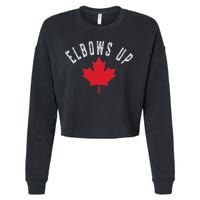 Elbows Up Canada True North Strong And Free Cropped Pullover Crew