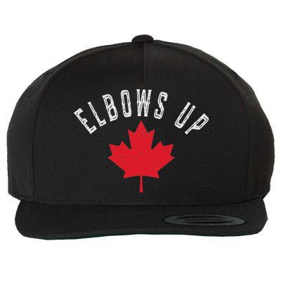 Elbows Up Canada True North Strong And Free Wool Snapback Cap