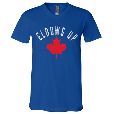 Elbows Up Canada True North Strong And Free V-Neck T-Shirt