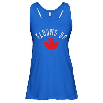 Elbows Up Canada True North Strong And Free Ladies Essential Flowy Tank