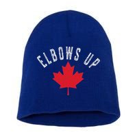 Elbows Up Canada True North Strong And Free Short Acrylic Beanie