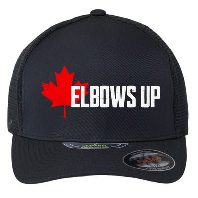 Elbows Up Canada True North Strong And Free Proud Canadian Flexfit Unipanel Trucker Cap