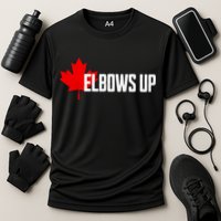 Elbows Up Canada True North Strong And Free Proud Canadian Cooling Performance Crew T-Shirt