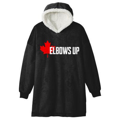 Elbows Up Canada True North Strong And Free Proud Canadian Hooded Wearable Blanket