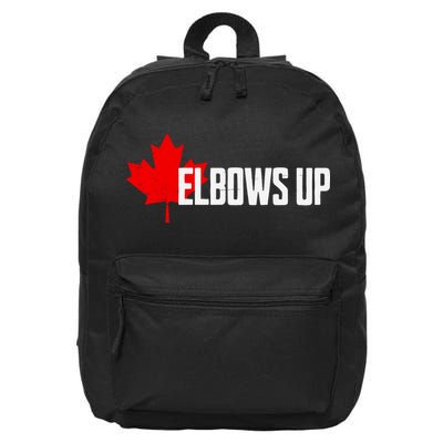 Elbows Up Canada True North Strong And Free Proud Canadian 16 in Basic Backpack