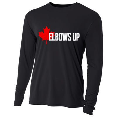 Elbows Up Canada True North Strong And Free Proud Canadian Cooling Performance Long Sleeve Crew