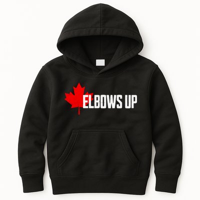 Elbows Up Canada True North Strong And Free Proud Canadian Kids Hoodie