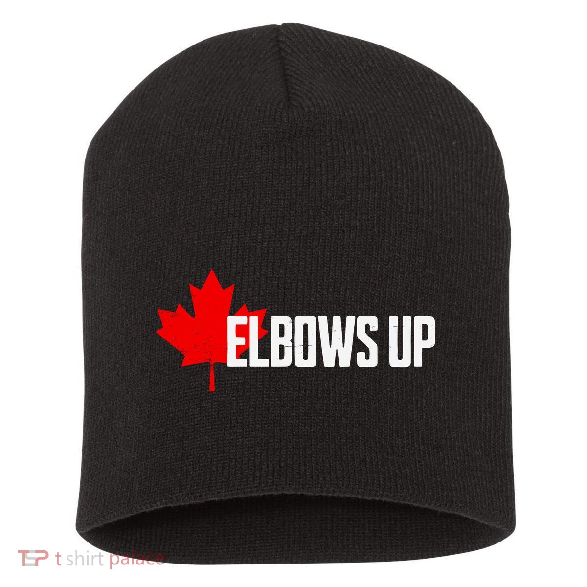 Elbows Up Canada True North Strong And Free Proud Canadian Short Acrylic Beanie