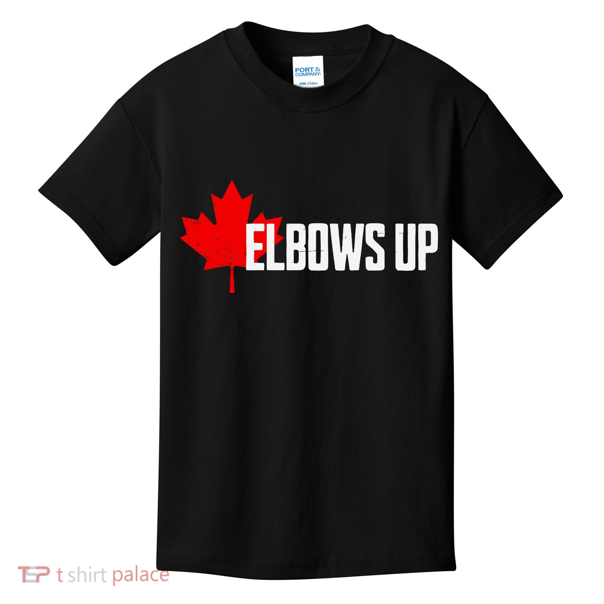 Elbows Up Canada True North Strong And Free Proud Canadian Kids T-Shirt