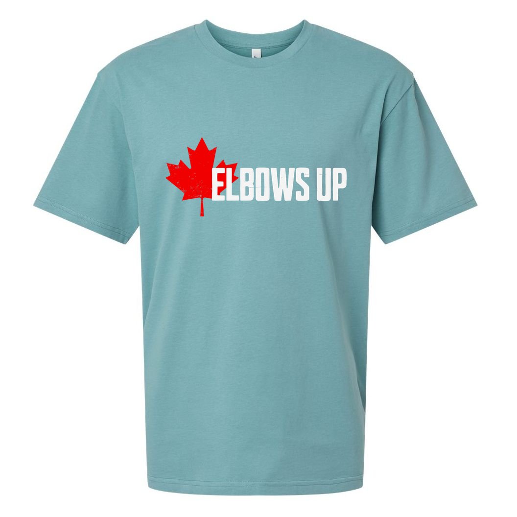 Elbows Up Canada True North Strong And Free Proud Canadian Sueded Cloud Jersey T-Shirt