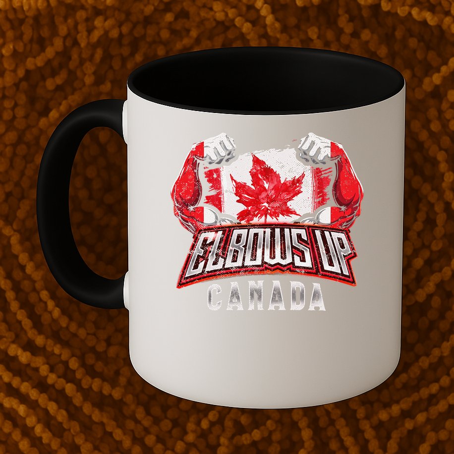 Elbows Up Canada Proud Canadian Hockey Mug