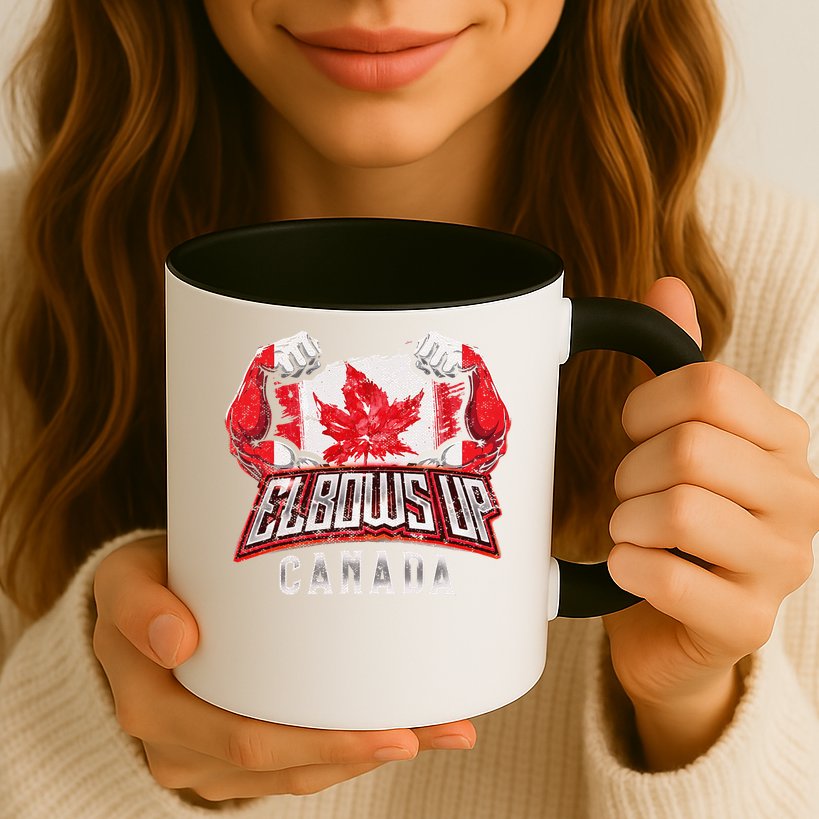 Elbows Up Canada Proud Canadian Hockey Mug