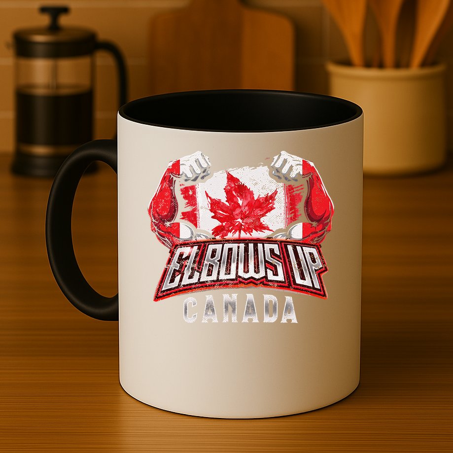 Elbows Up Canada Proud Canadian Hockey Mug