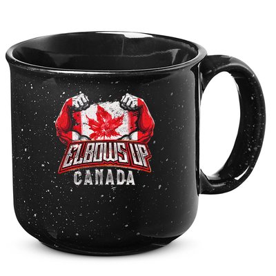 Elbows Up Canada Proud Canadian Hockey 15oz Campfire Ceramic Mug