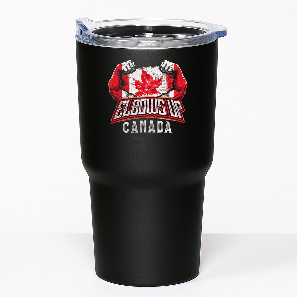 Elbows Up Canada Proud Canadian Hockey Tumbler