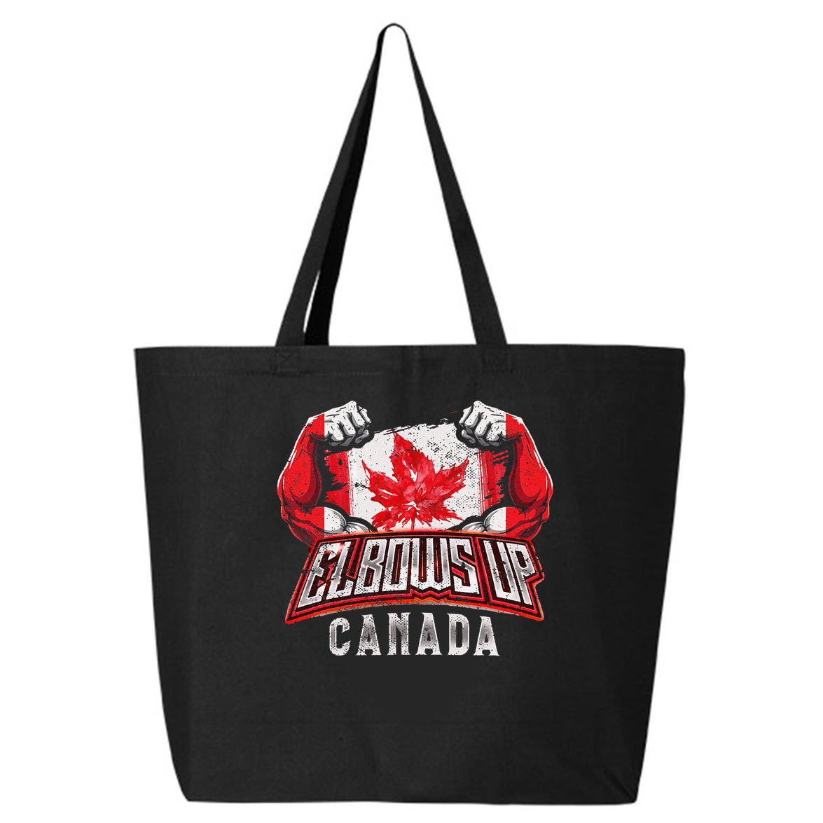 Elbows Up Canada Proud Canadian Hockey 25L Jumbo Tote