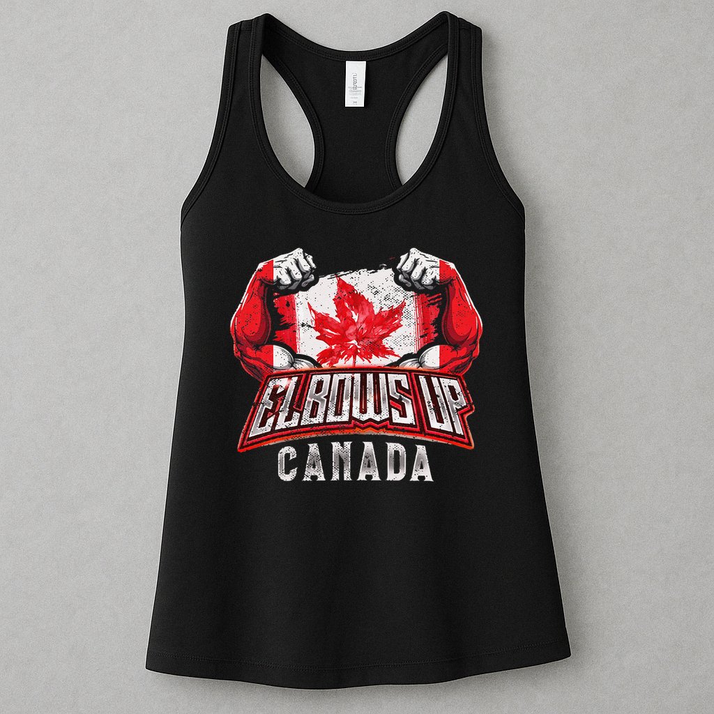 Elbows Up Canada Proud Canadian Hockey Womens Tank Top