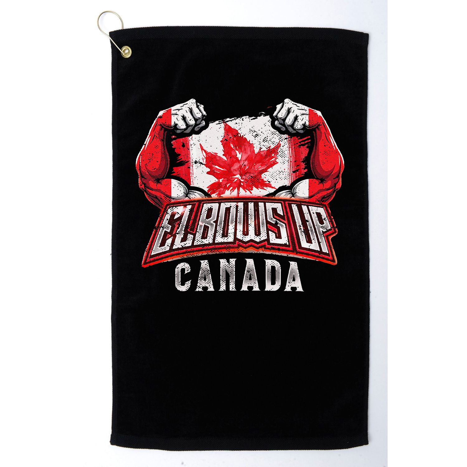 Elbows Up Canada Proud Canadian Hockey Golf Towel