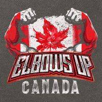 Elbows Up Canada Proud Canadian Hockey Cotton Canvas Backpack