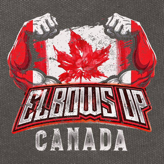 Elbows Up Canada Proud Canadian Hockey Cotton Canvas Backpack