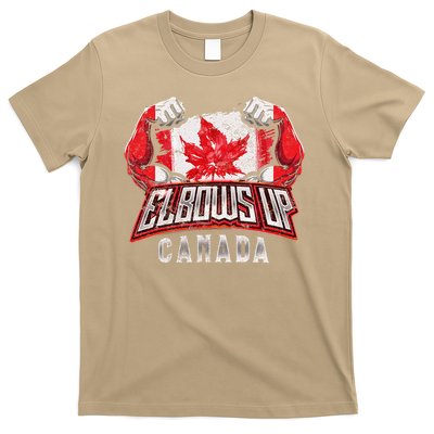 Elbows Up Canada Proud Canadian Hockey T-Shirt