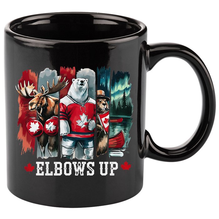 Elbows Up Canada Est 1867 Proud Canadian Strong Canada 11oz C Handle Ceramic Mug