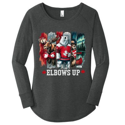 Elbows Up Canada Est 1867 Proud Canadian Strong Canada Women's Perfect Tri Tunic Long Sleeve Shirt