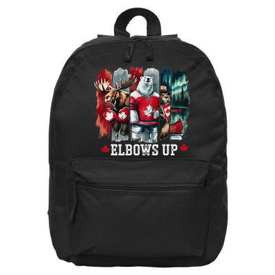 Elbows Up Canada Est 1867 Proud Canadian Strong Canada 16 in Basic Backpack