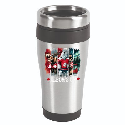 Elbows Up Canada Est 1867 Proud Canadian Strong Canada 16oz Travel Tumbler