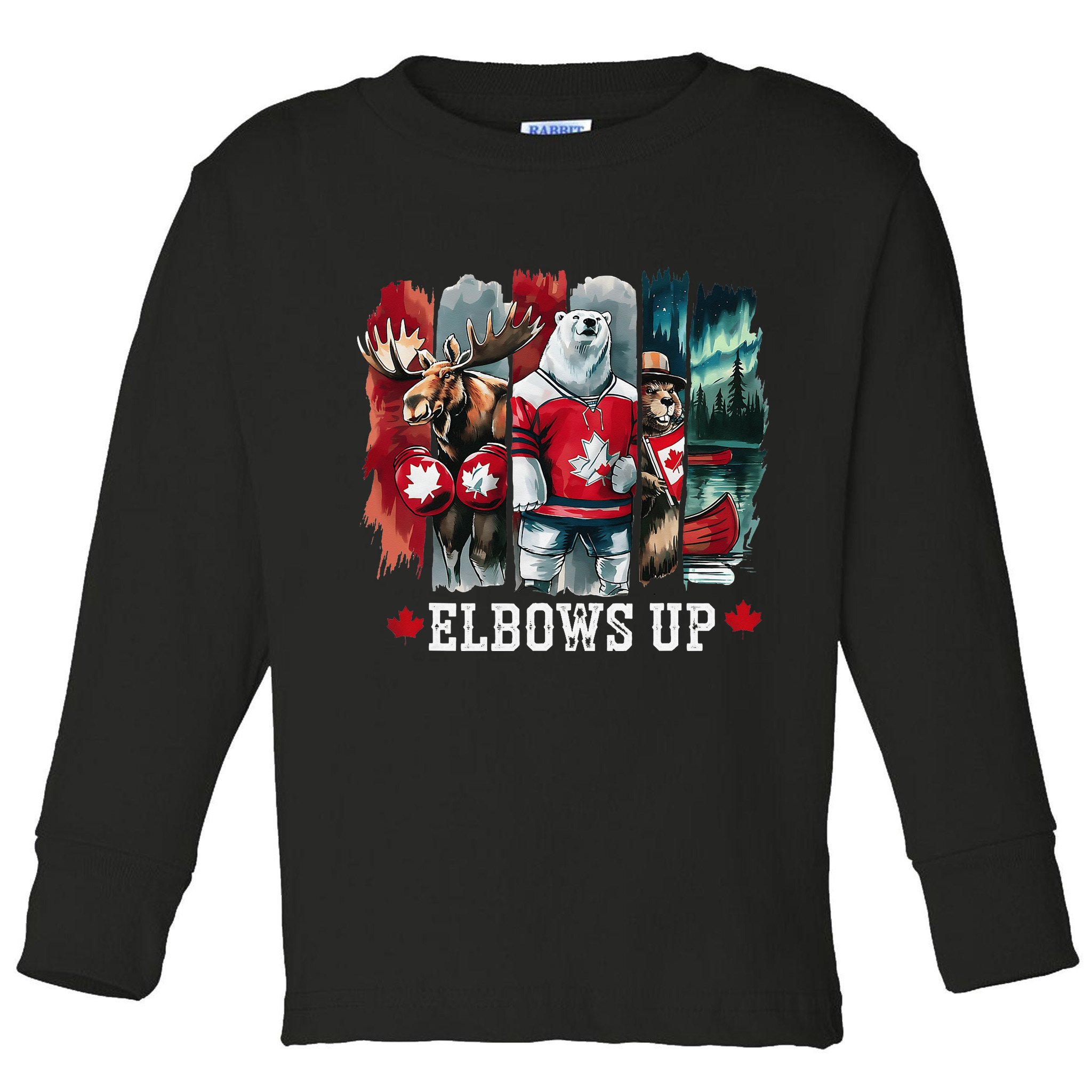 Elbows Up Canada Est 1867 Proud Canadian Strong Canada Toddler Long Sleeve Shirt