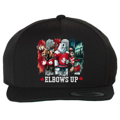 Elbows Up Canada Est 1867 Proud Canadian Strong Canada Wool Snapback Cap