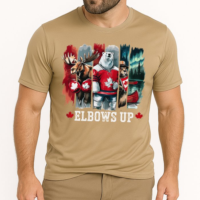 Elbows Up Canada Est 1867 Proud Canadian Strong Canada Cooling Performance Crew T-Shirt