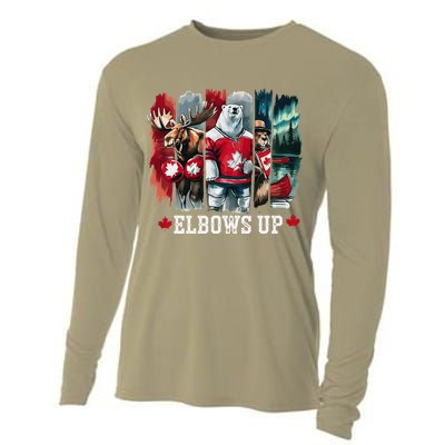 Elbows Up Canada Est 1867 Proud Canadian Strong Canada Cooling Performance Long Sleeve Crew