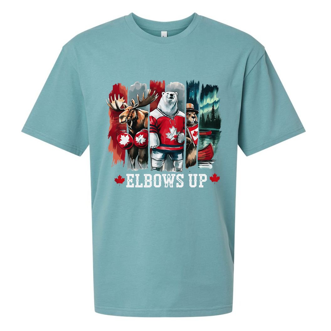 Elbows Up Canada Est 1867 Proud Canadian Strong Canada Sueded Cloud Jersey T-Shirt