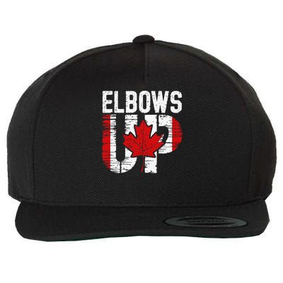 Elbows Up CanadaElbows Up EST 1867Never 51st State Canada Wool Snapback Cap