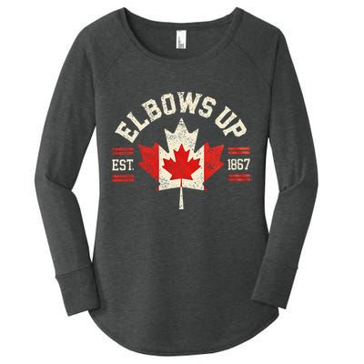 Elbows Up Canada Est 1867 Canadian Strong Canada Women's Perfect Tri Tunic Long Sleeve Shirt