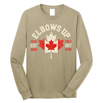 Elbows Up Canada Est 1867 Canadian Strong Canada Long Sleeve Shirt