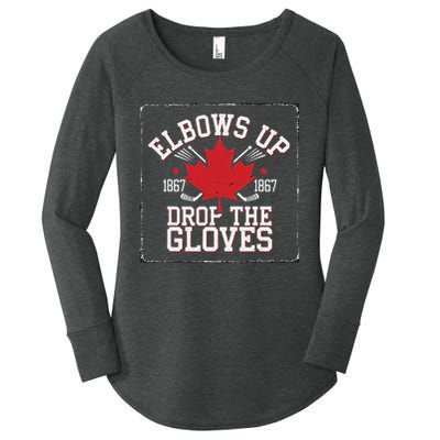 Elbows Up Canada Est 1867 Proud Canadian Women's Perfect Tri Tunic Long Sleeve Shirt