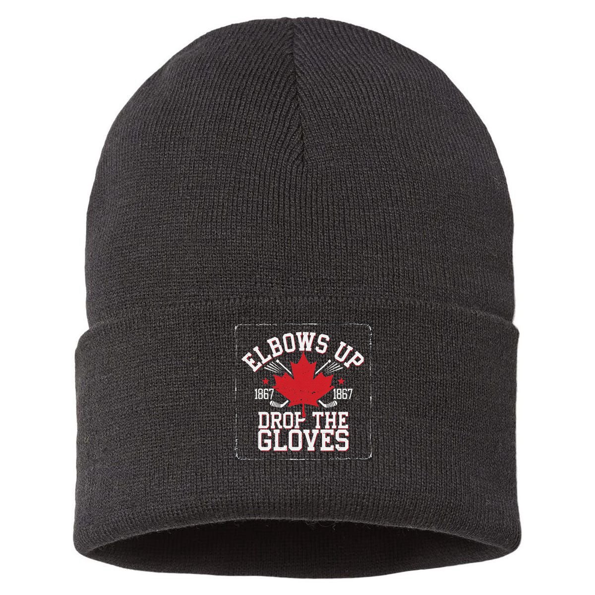 Elbows Up Canada Est 1867 Proud Canadian Sustainable Knit Beanie
