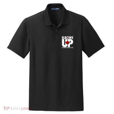 Elbows Up Canada True North Strong and Free Dry Zone Grid Polo