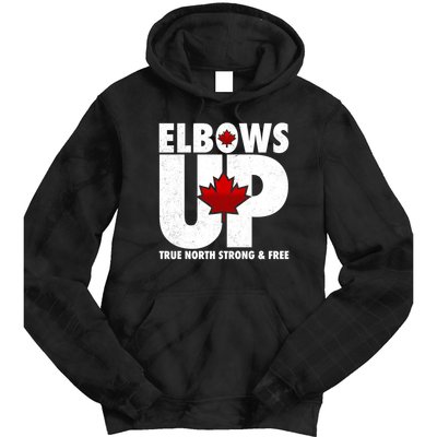 Elbows Up Canada True North Strong and Free Tie Dye Hoodie