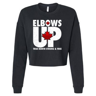 Elbows Up Canada True North Strong and Free Cropped Pullover Crew
