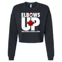 Elbows Up Canada True North Strong and Free Cropped Pullover Crew