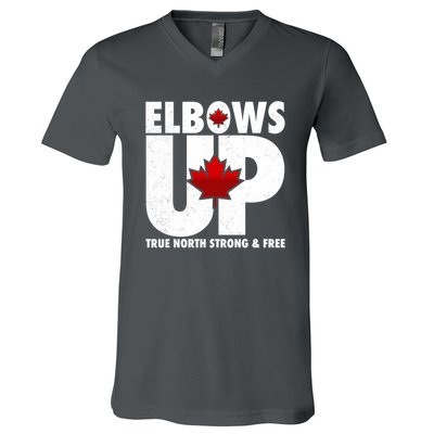 Elbows Up Canada True North Strong and Free V-Neck T-Shirt